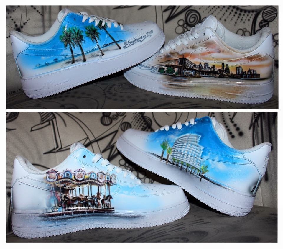 Nike Air Force 1 Airbrush Custom Graffiti Painted Shoes Art Style Hiphop Fashion
