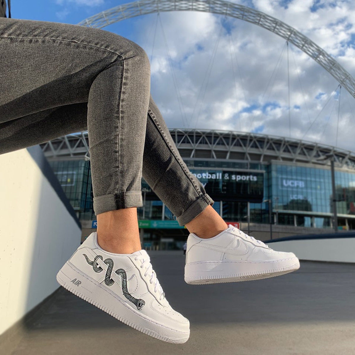 Snake Air Force 1 Custom Sneaker shoes