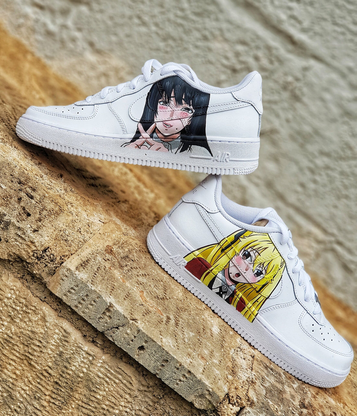 Hand Painted Anime Nike Air Force 1, Custom Kakegurui Sneakers