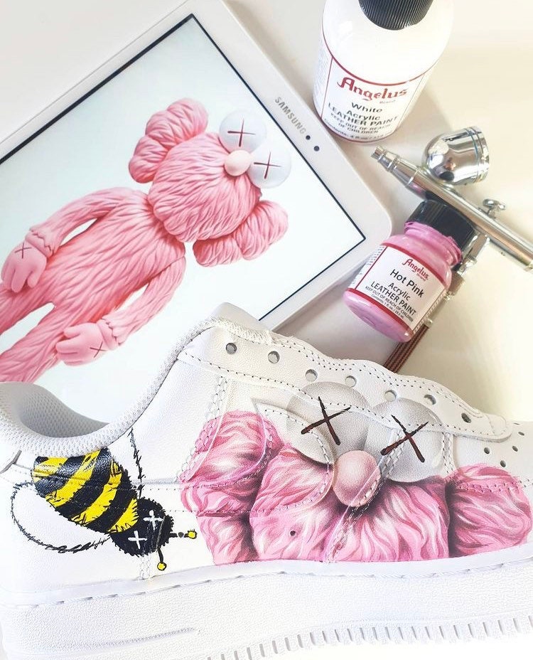Custom Nike Airforce I Trainers Low White Exclusive Artwork; Hand Painted; All sizes; Made in London Art Studio, UK