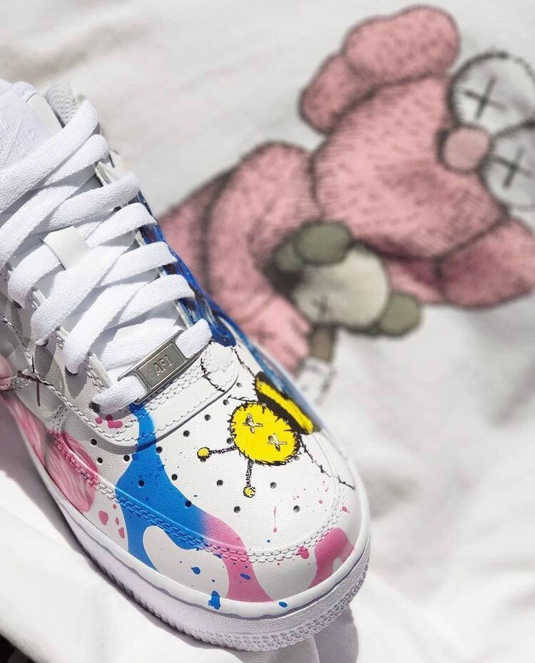 Custom Nike Airforce I Trainers Low White Exclusive Artwork; Hand Painted; All sizes; Made in London Art Studio, UK