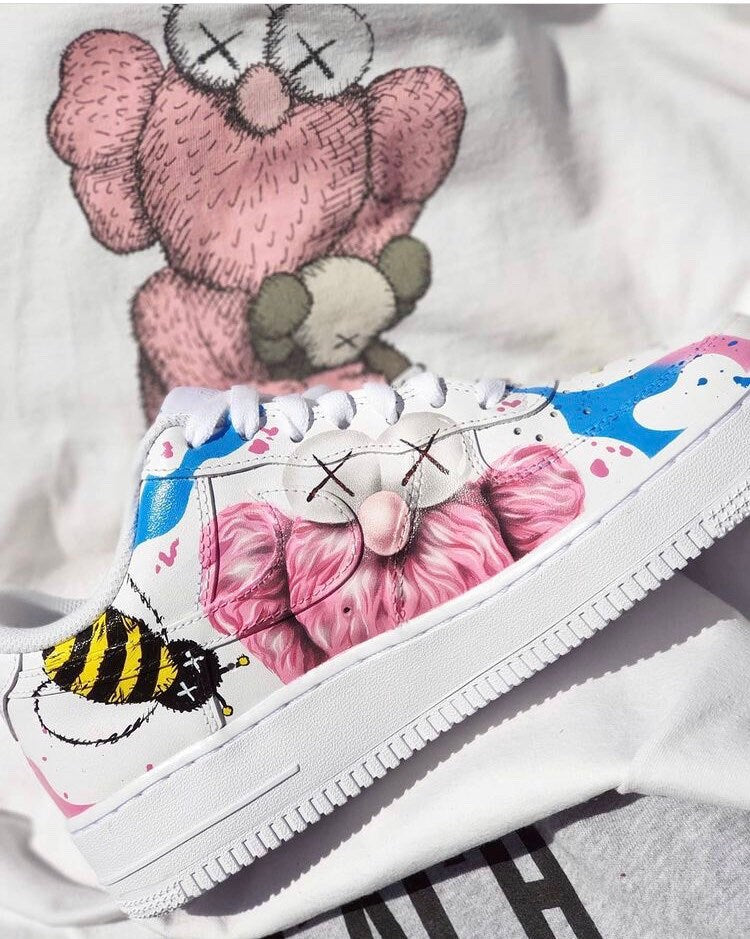 Custom Nike Airforce I Trainers Low White Exclusive Artwork; Hand Painted; All sizes; Made in London Art Studio, UK