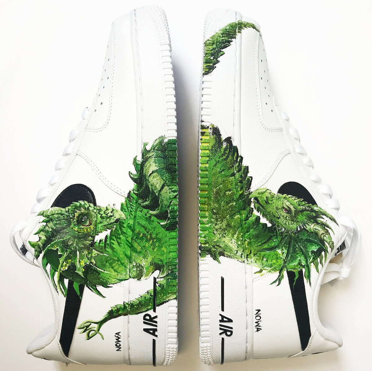 Custom Nike Airforce I Trainers Low White Exclusive Artwork; Hand Painted; All sizes; Made in London Art Studio, UK