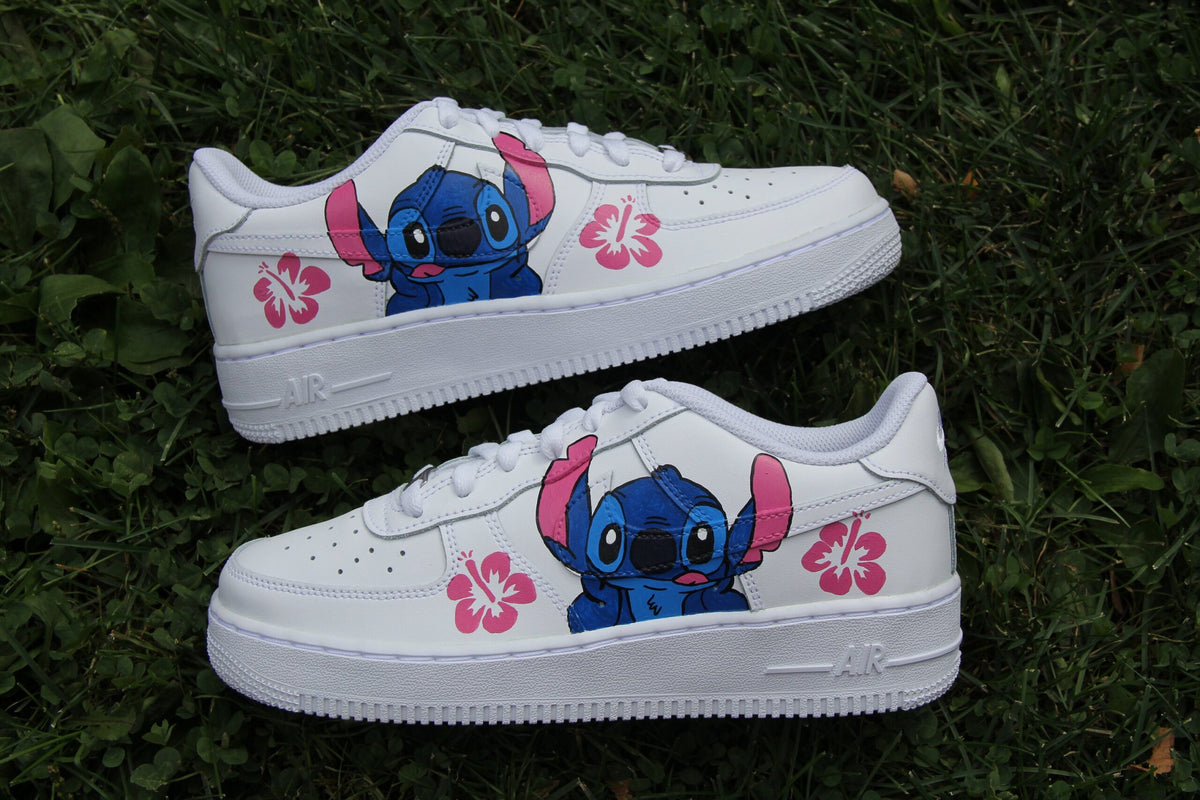 Custom Air Force 1 Shoes: Hand-Painted Stitch Design
