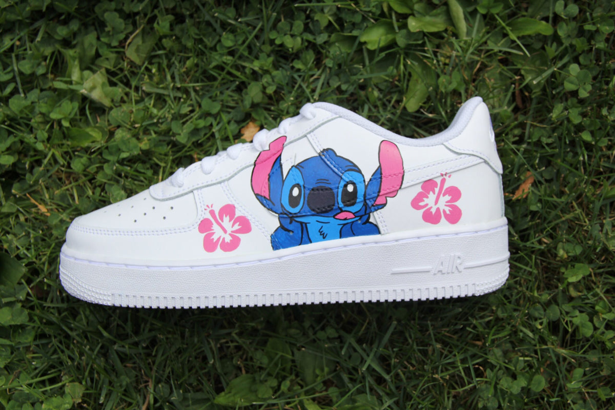 Custom Air Force 1 Shoes: Hand-Painted Stitch Design