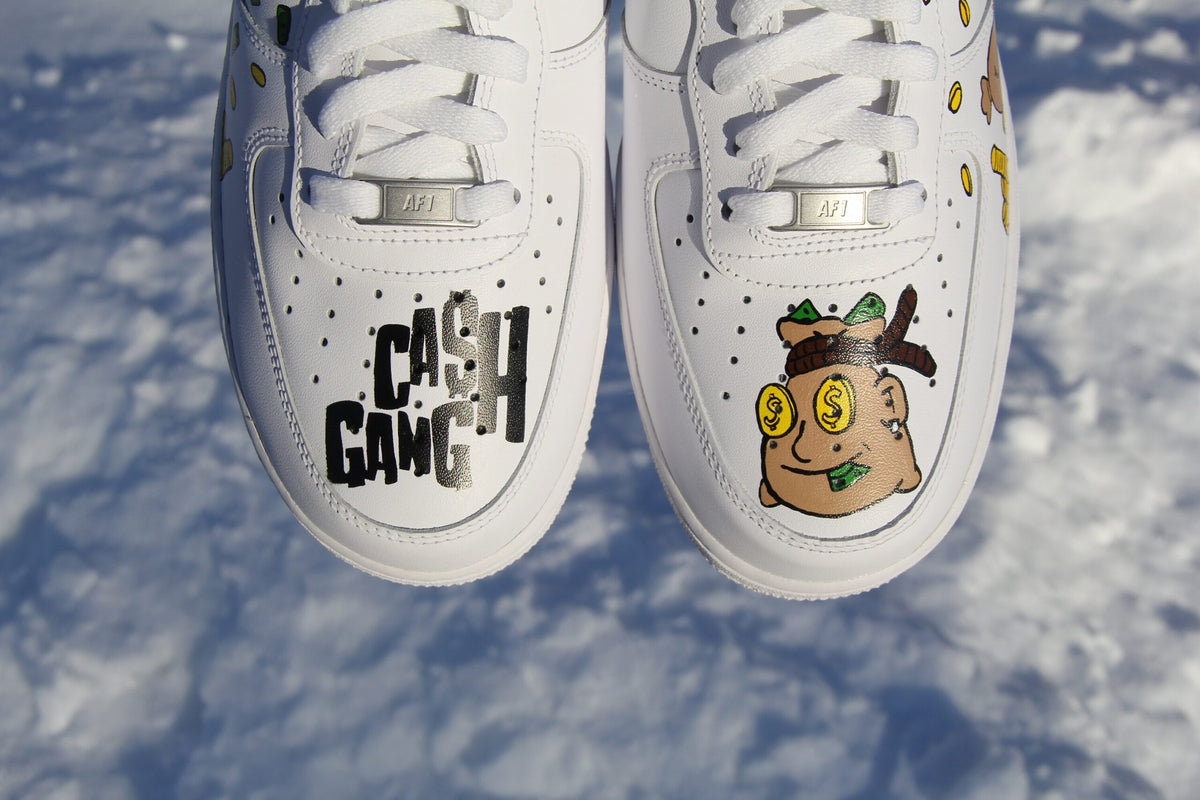 Custom Hand-Painted “Money Gang” Air Force 1 Shoes