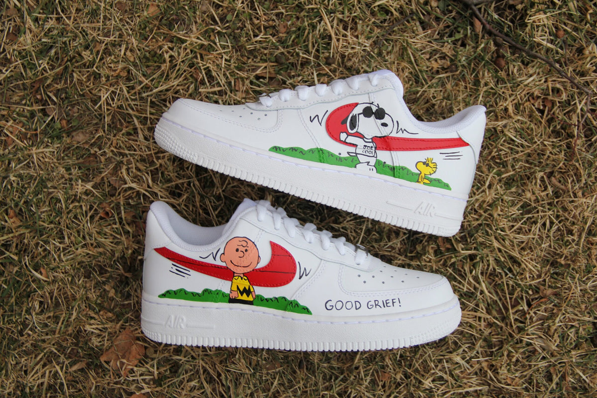 Custom Air Force 1 “Snoopy Charlie” // Hand Painted Cartoon Custom Shoes