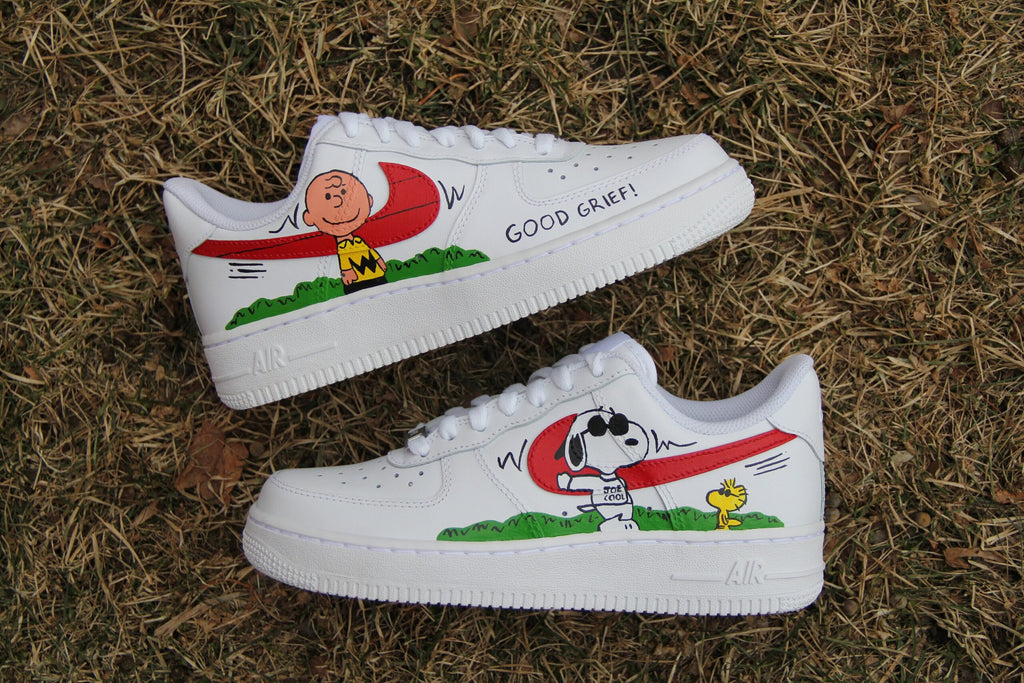 Custom Air Force 1 “Snoopy Charlie” // Hand Painted Cartoon Custom Shoes