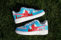 Custom Air Force 1 “Chicago Skyline” // Light Blue Red City Custom Shoes