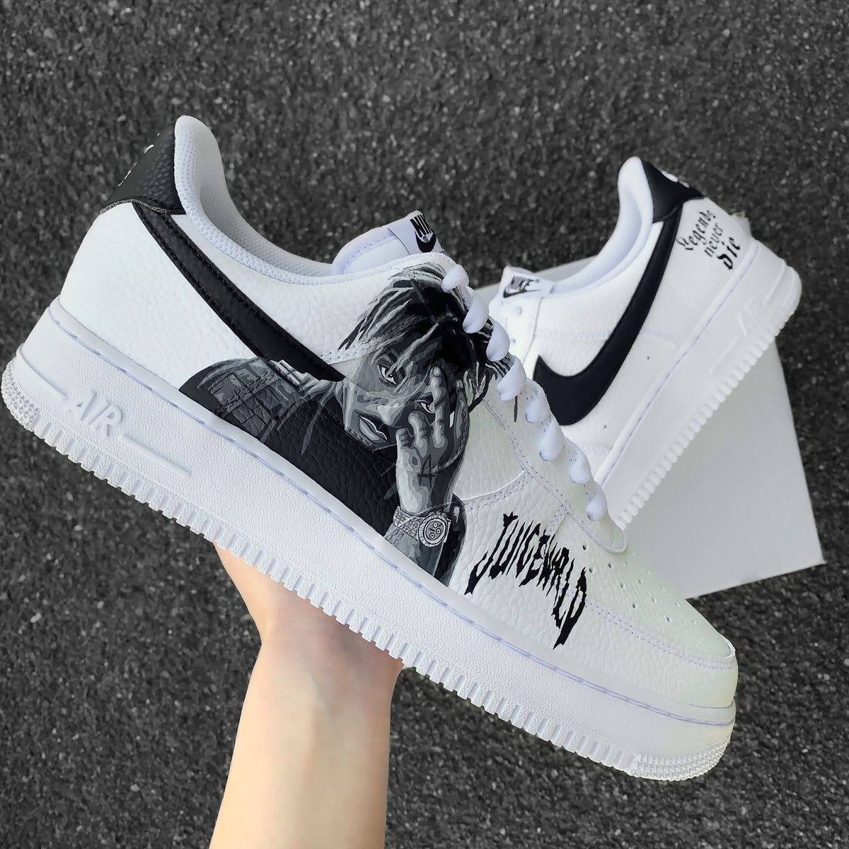 Custom Nike Air Force 1 Juice Wrld – Custom Sneaker Juice Wrld – Hand painted shoes – Custom Sneaker AF1 – Legends never die – Rapper – 999