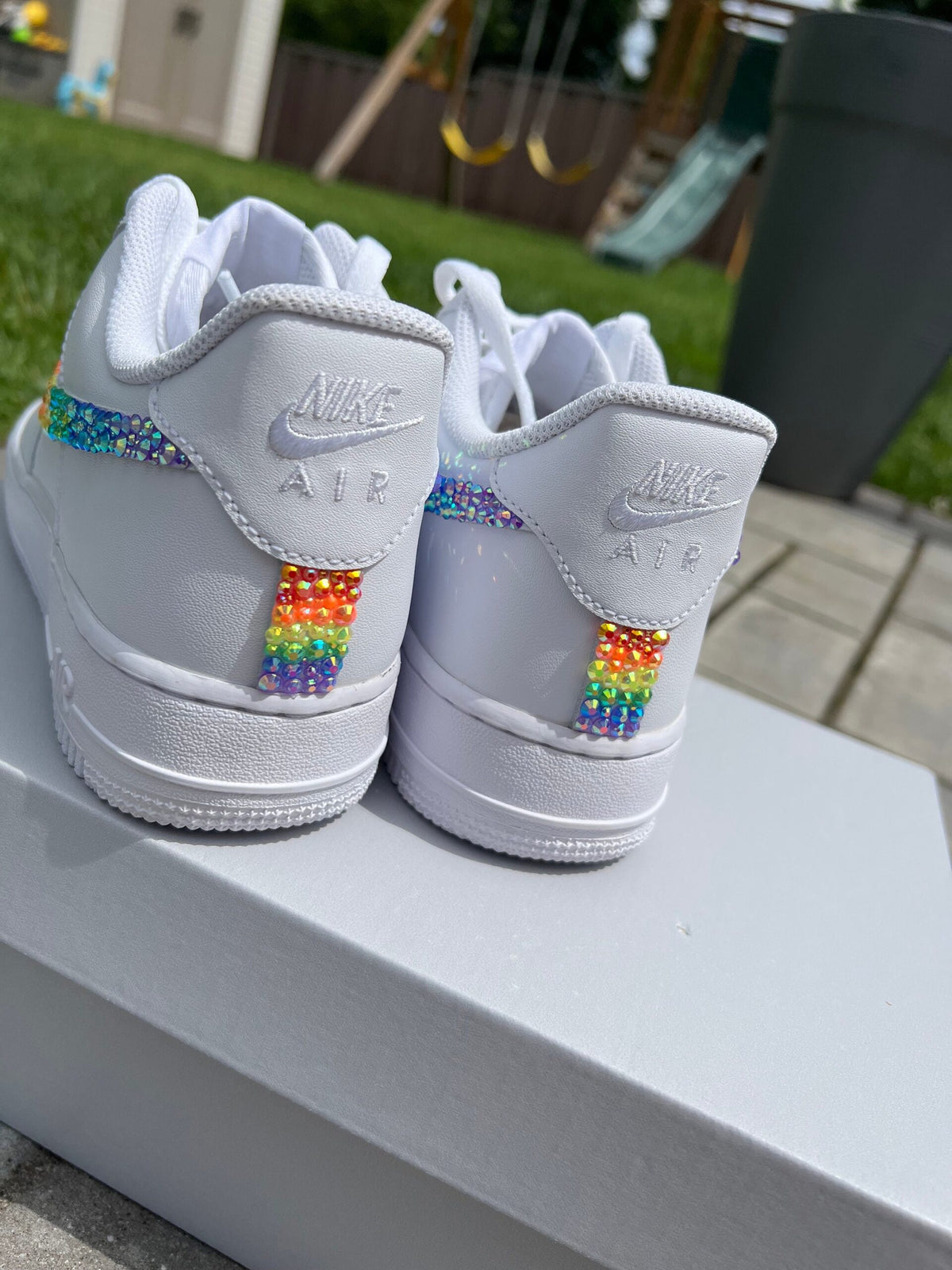 Personalized Pride Rhinestone Air Force 1 Wedding Sneakers