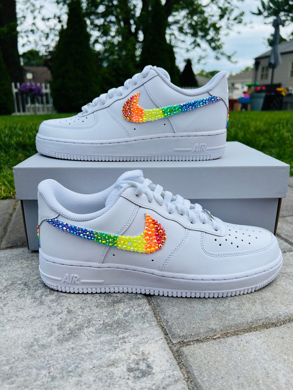 Personalized Pride Rhinestone Air Force 1 Wedding Sneakers