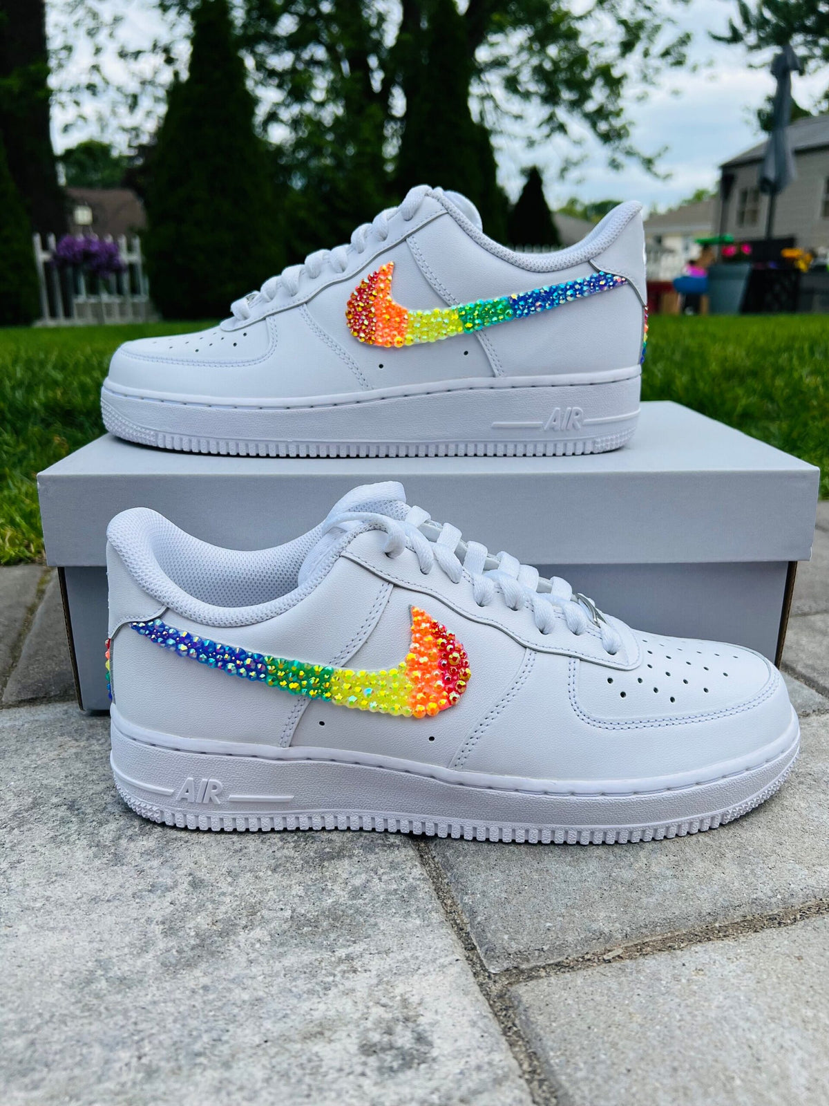 Personalized Pride Rhinestone Air Force 1 Wedding Sneakers