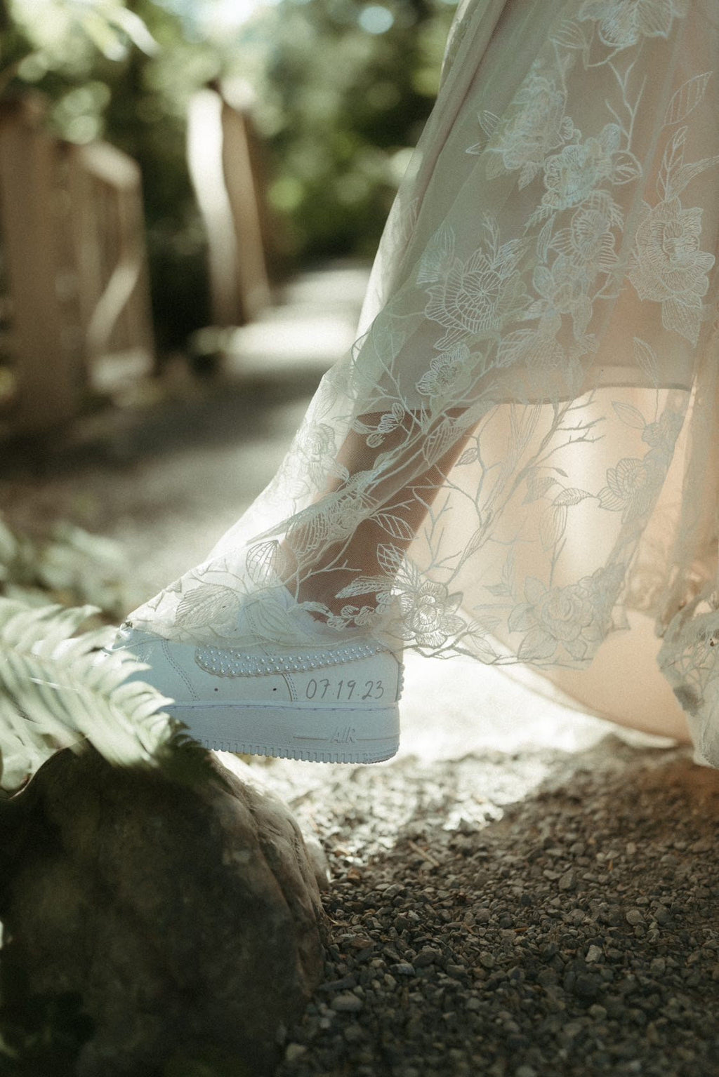 Personalized Pearl Bridal Sneakers – Air Force 1 Wedding Shoes