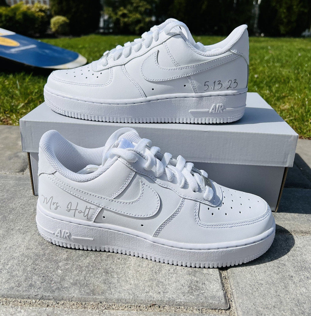 Personalized Pride Rhinestone Air Force 1 Wedding Sneakers