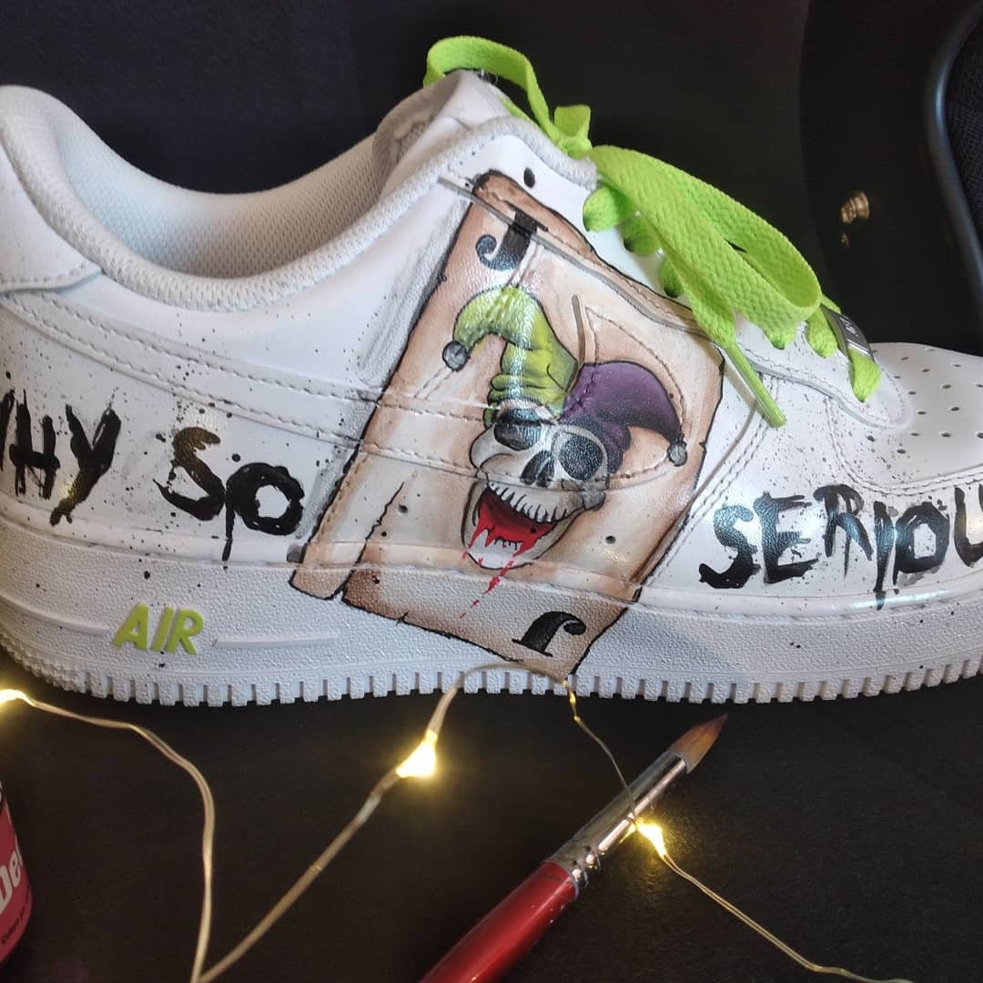 Custom Shoes Hand Painted Air Force 1 It Horror Joker Bat