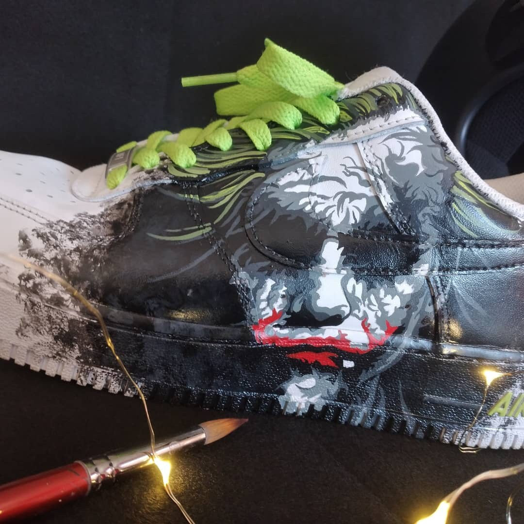 Custom Shoes Hand Painted Air Force 1 It Horror Joker Bat