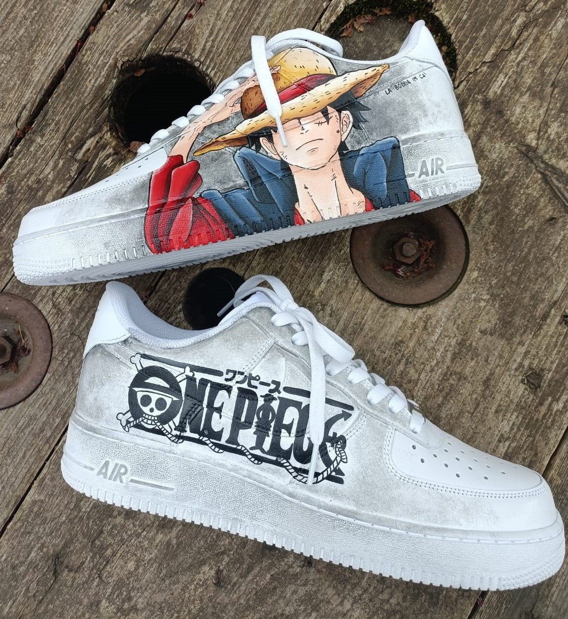Hand-painted leather shoes NIKE Air Force 1 One piece manga comics
