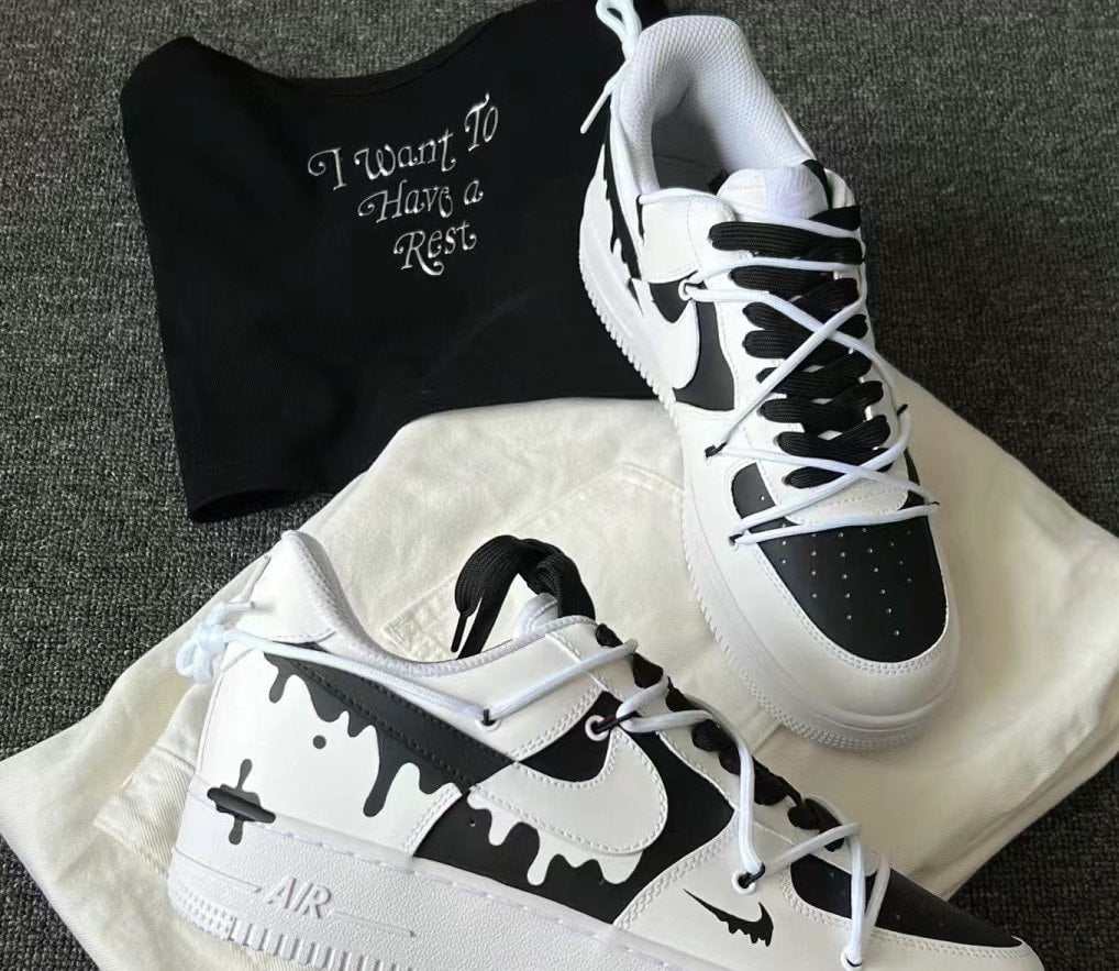 Custom Hand-Painted Air Force 1 Sneakers: Street Style Anime Shoes