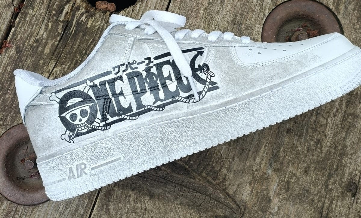 Hand-painted leather shoes NIKE Air Force 1 One piece manga comics