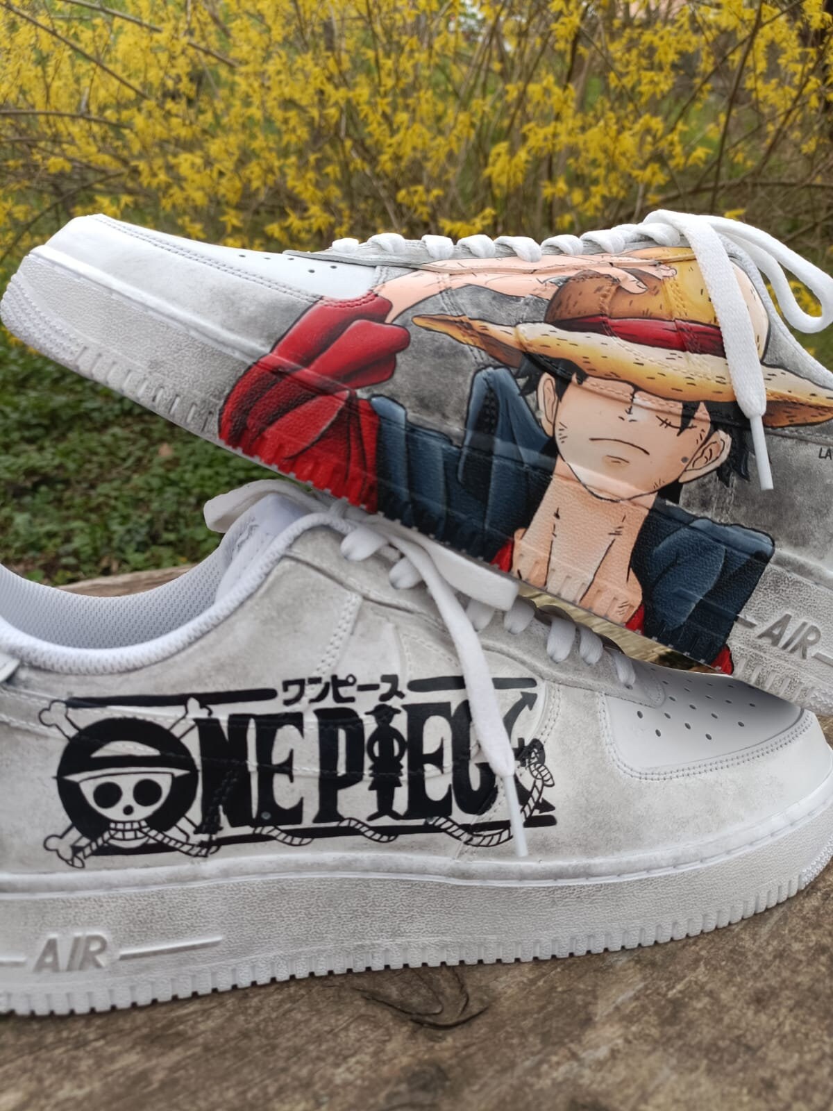 Hand-painted leather shoes NIKE Air Force 1 One piece manga comics
