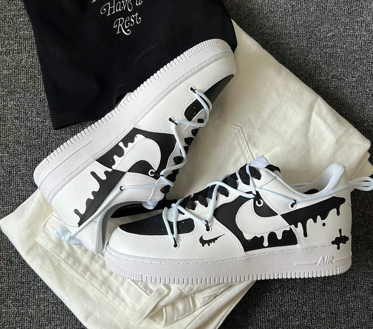 Custom Hand-Painted Air Force 1 Sneakers: Street Style Anime Shoes