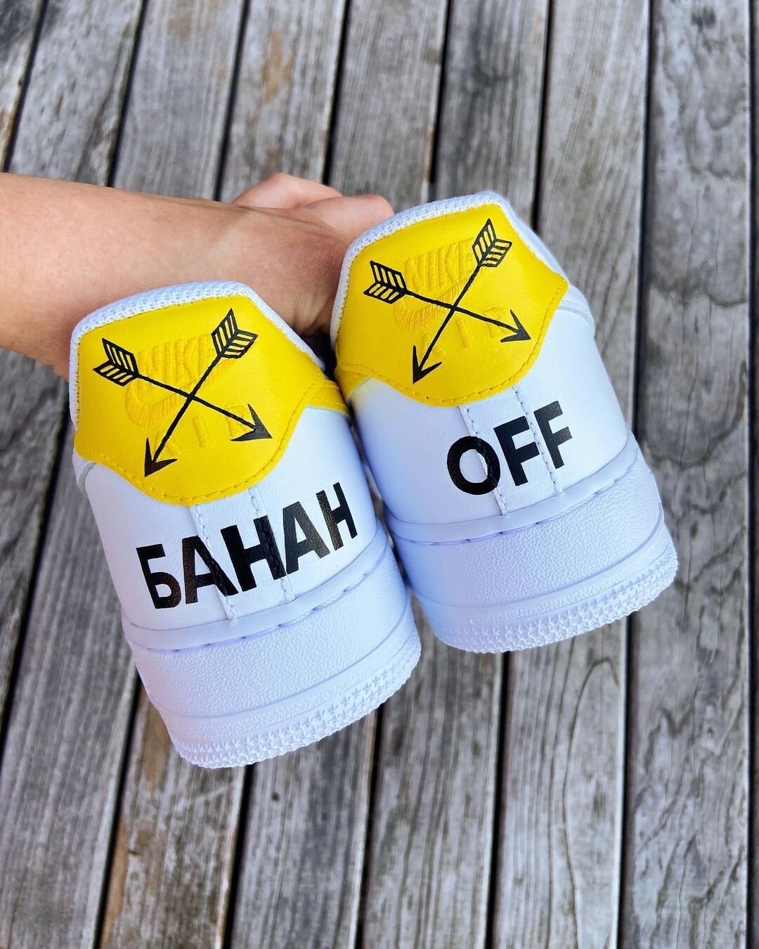 Custom Hand-Painted Air Force 1 Sneakers: Cartoon Banana Design
