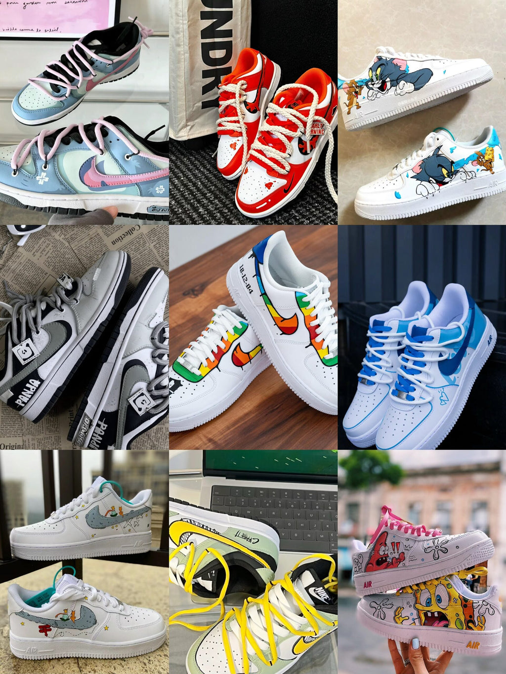 custom hand painted air force1.af1 pokemon Bulbasaur cartoons street style anime wedding shoes trendy trainers high fashion sneakers