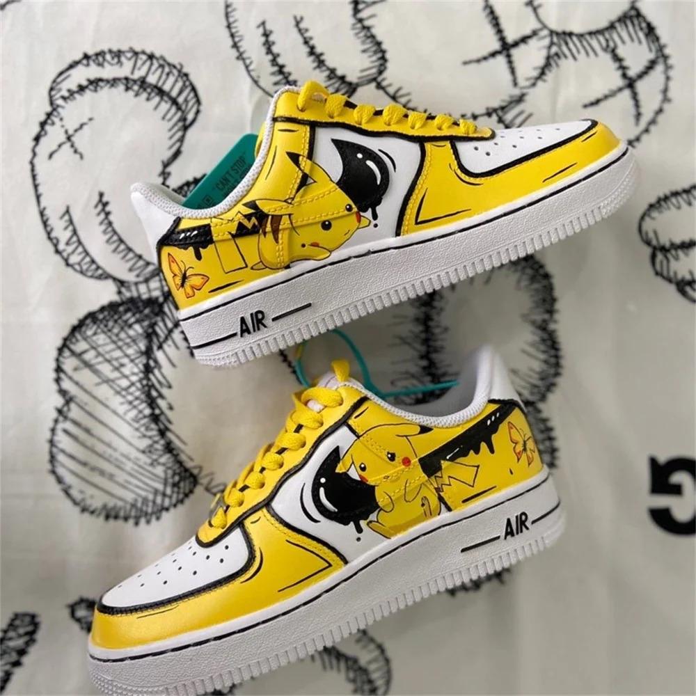 Hand Painted Air Force 1 Sneakers: Custom Anime Shoes white personalized gift design wedding fashion trainers