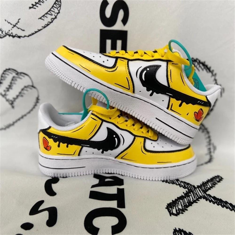 Hand Painted Air Force 1 Sneakers: Custom Anime Shoes white personalized gift design wedding fashion trainers
