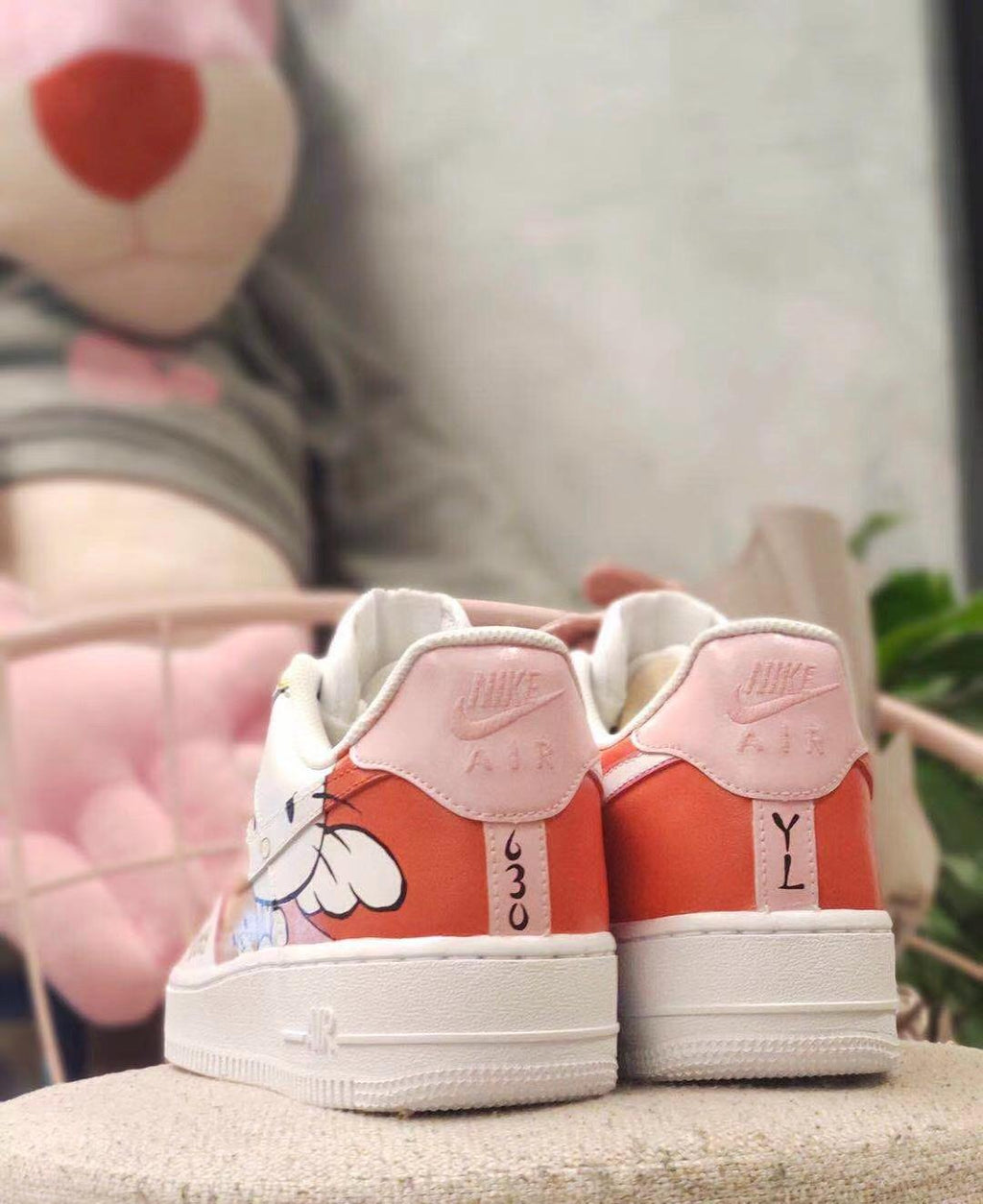 Hand Painted Hello Kitty Air Force 1 Sneakers: Custom Anime Shoes
