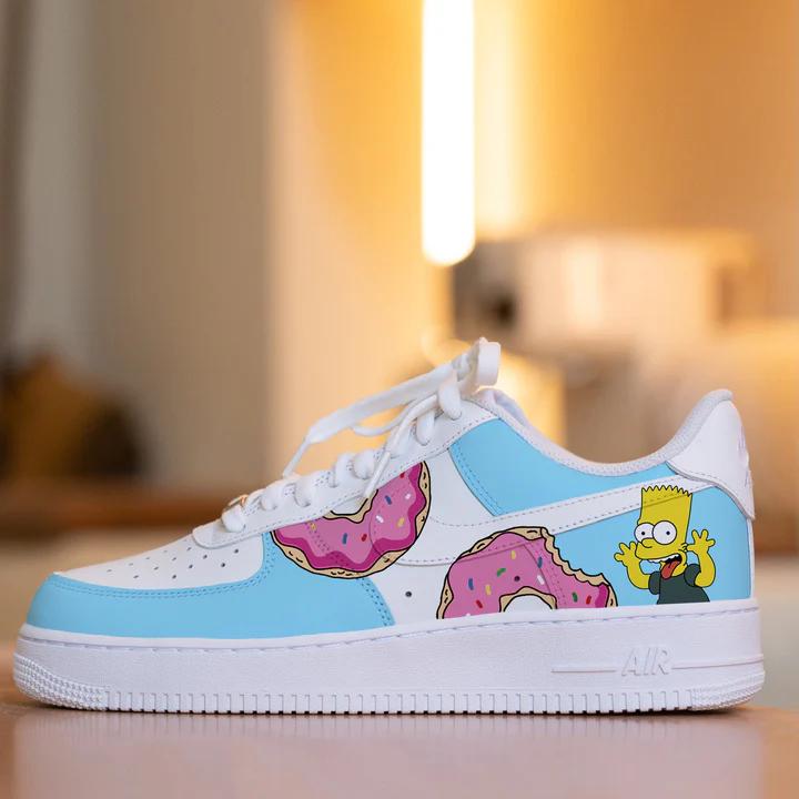 Hand Painted Simpsons Air Force 1 Sneakers: Custom Anime Street Style Trainers
