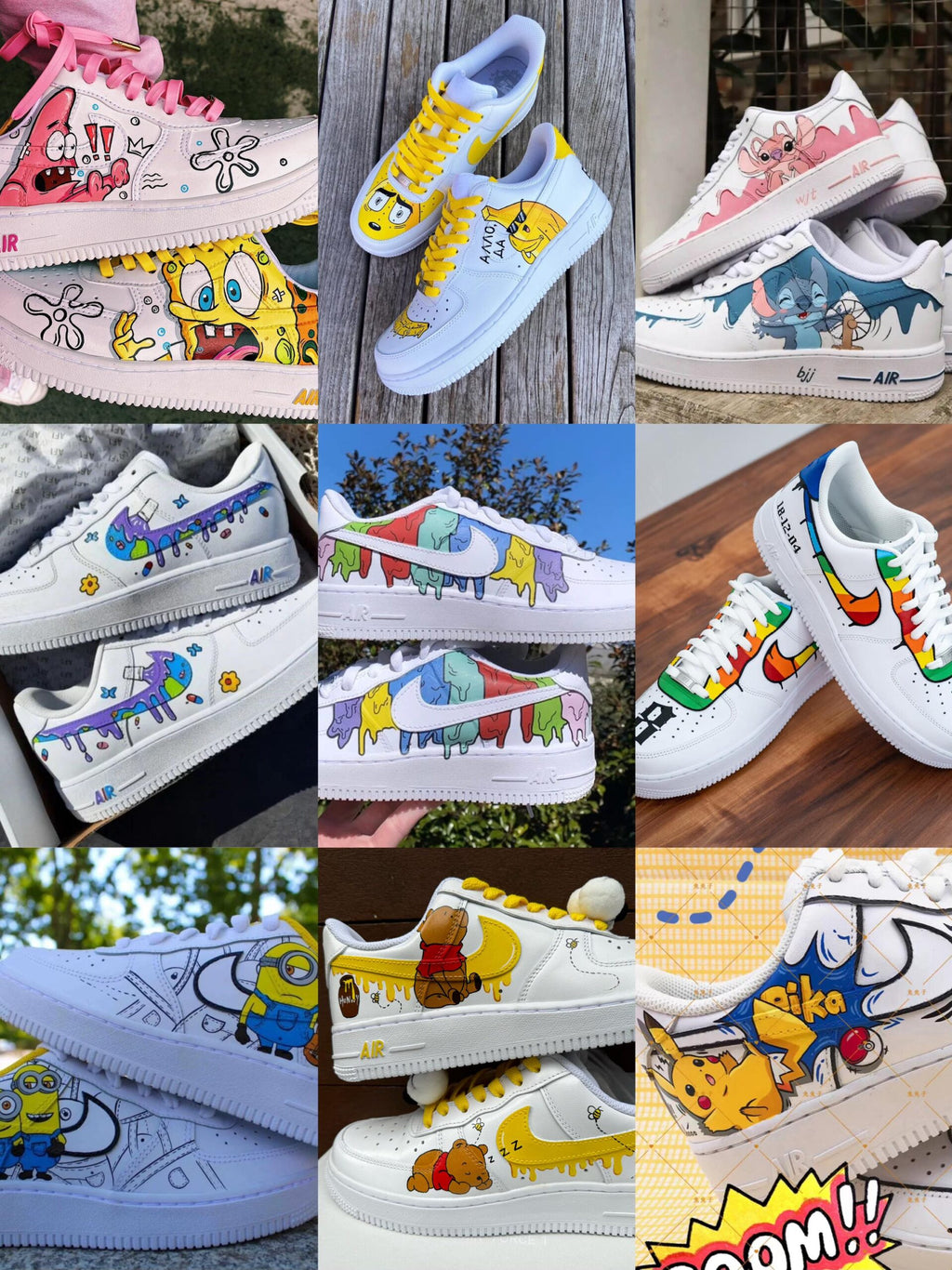 Hand Painted Simpsons Air Force 1 Sneakers: Custom Anime Street Style Trainers