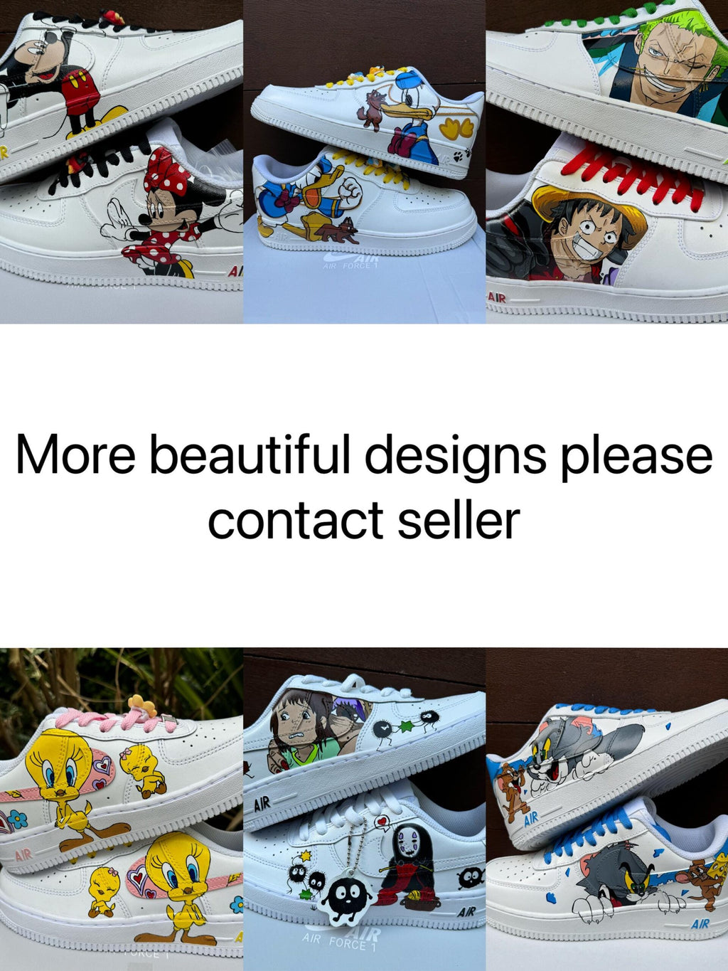 Hand Painted Air Force 1 Sneakers: Tweety Bird Cartoon Shoes AF1 white personalized gift design wedding fashion trainers anime shoes
