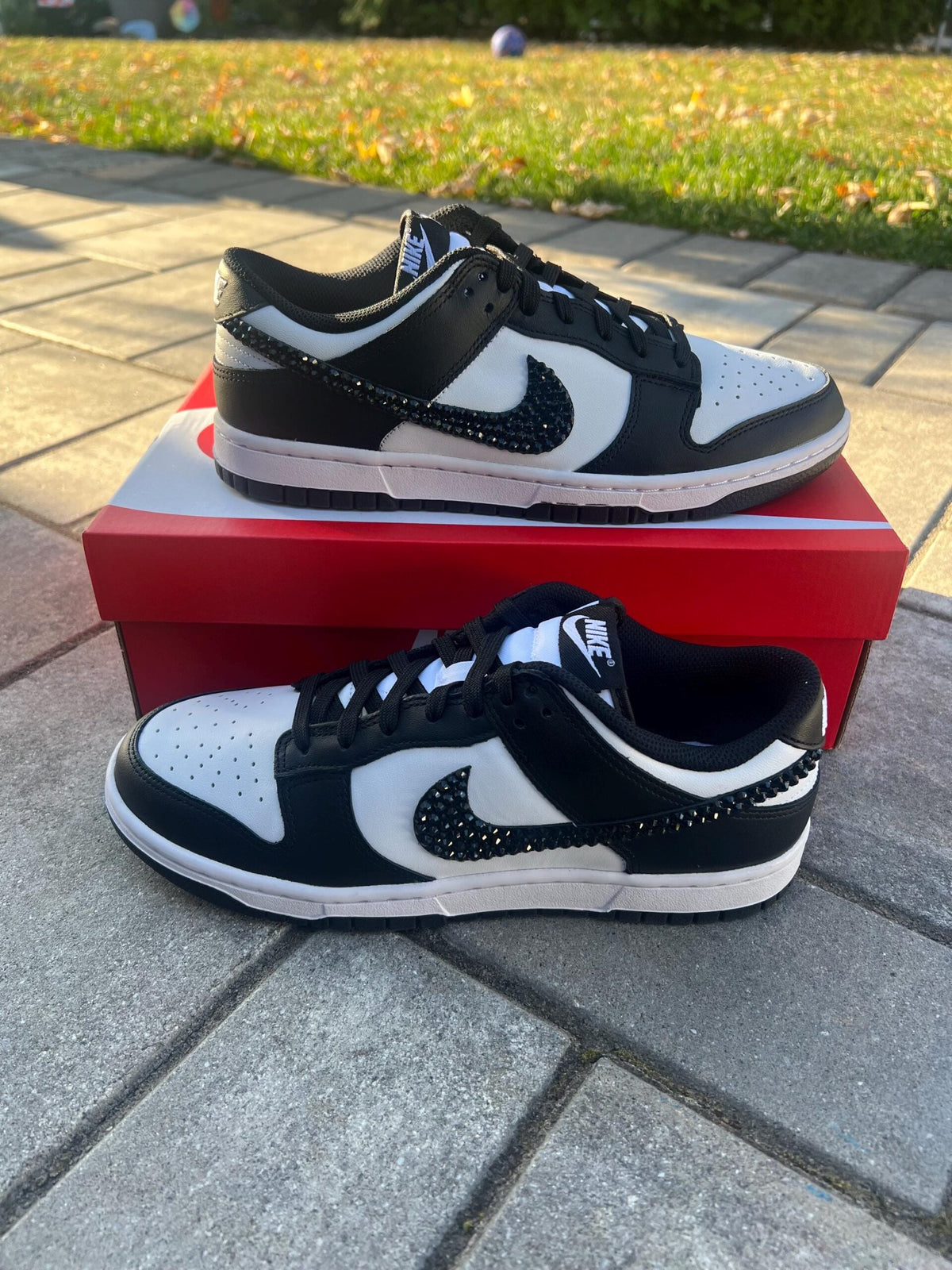 Dunks with Black Rhinestones | Custom Design | Trendy Streetwear | Bridal sneaker