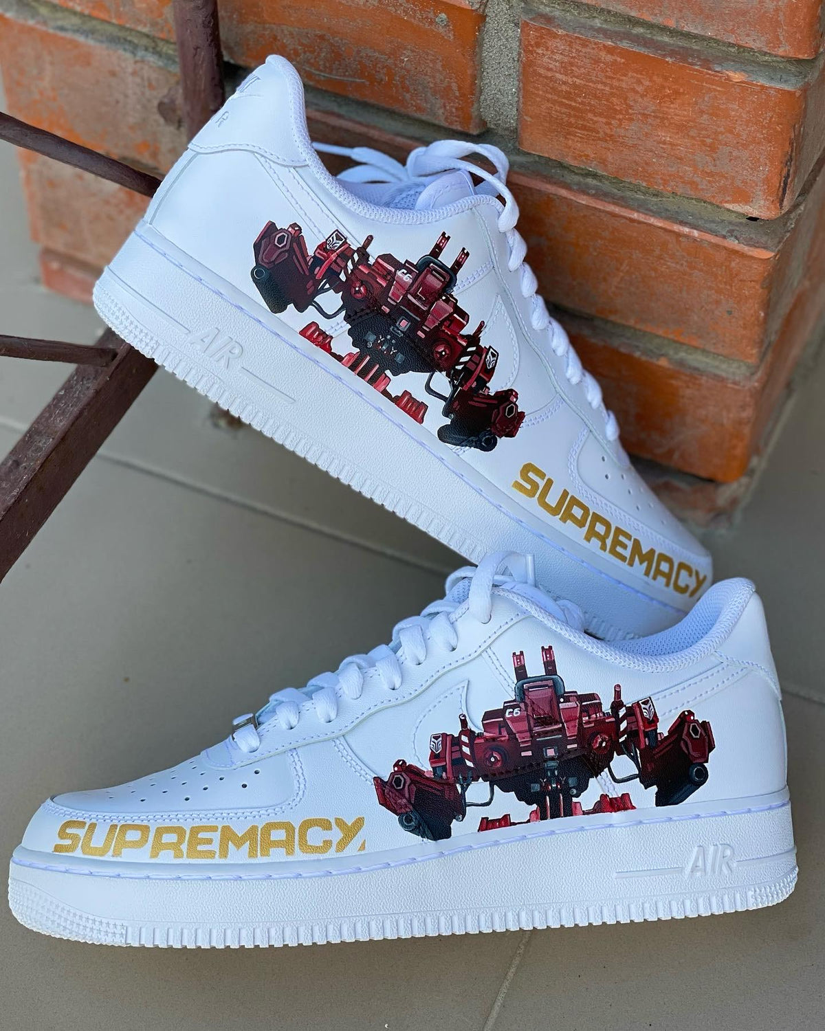 Hand-Painted Robot Air Force 1 Sneakers: Custom AF1 Shoes