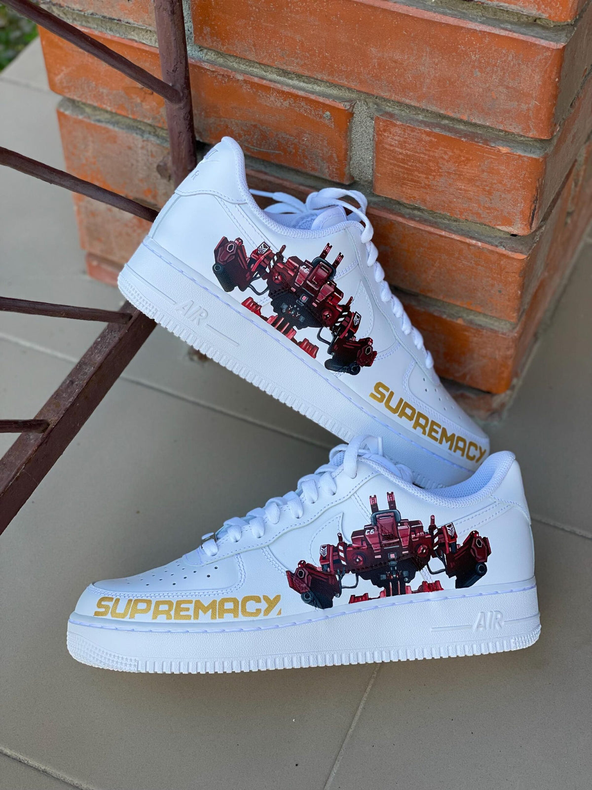 Hand-Painted Robot Air Force 1 Sneakers: Custom AF1 Shoes