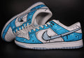 Custom Nike Dunk “Blue Graffiti Cartoon??unique and handpainted sneaker