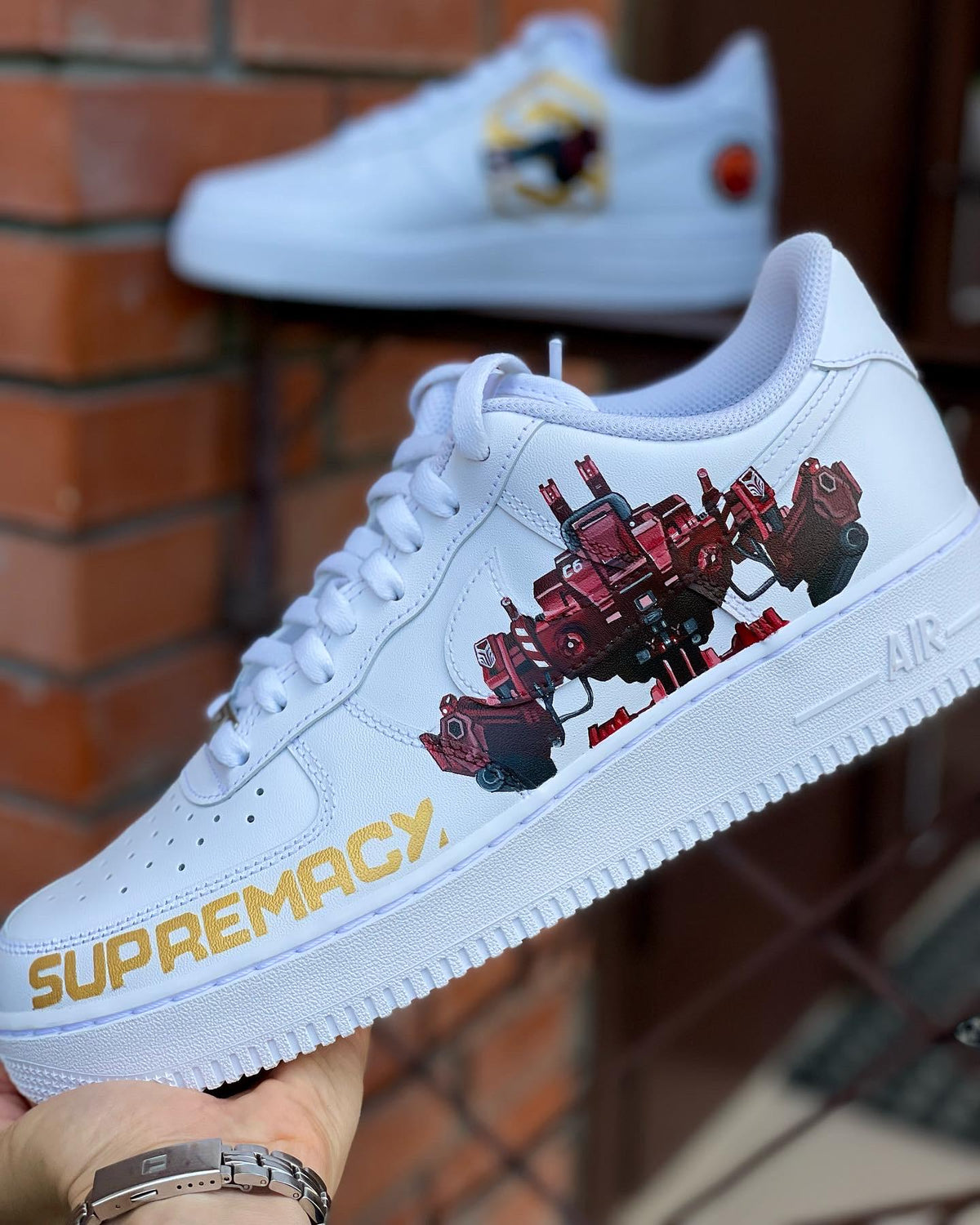 Hand-Painted Robot Air Force 1 Sneakers: Custom AF1 Shoes
