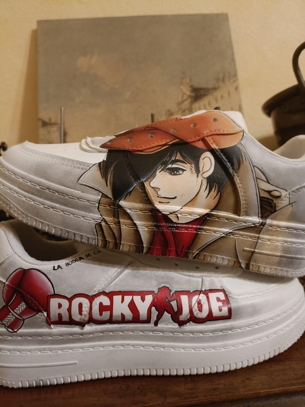 Hand Painted Leather Shoes NIKE Air Force 1 Rocky Joe Anime Comics