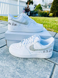 Personalized Rhinestone Bridal Sneakers – Air Force 1 Wedding Shoes – Crystal rhinestones