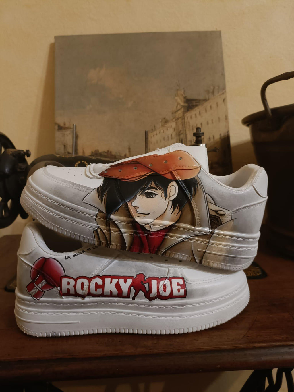 Hand Painted Leather Shoes NIKE Air Force 1 Rocky Joe Anime Comics