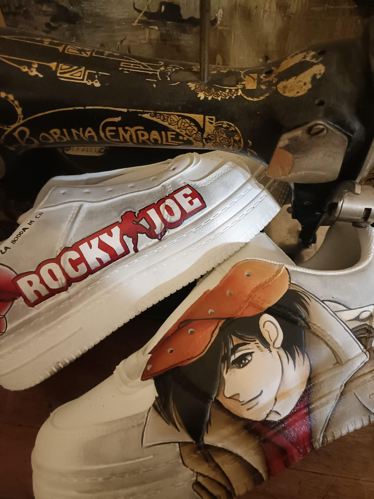 Hand Painted Leather Shoes NIKE Air Force 1 Rocky Joe Anime Comics