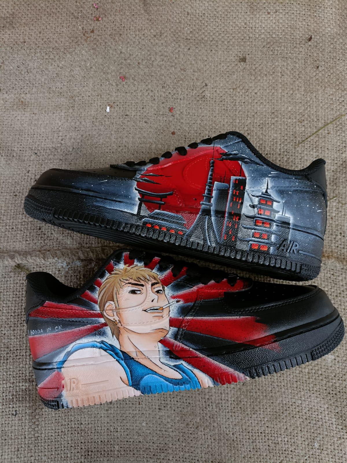 Hand Painted Leather Shoes GTO NIKE Air onizuka anime Great Teacher