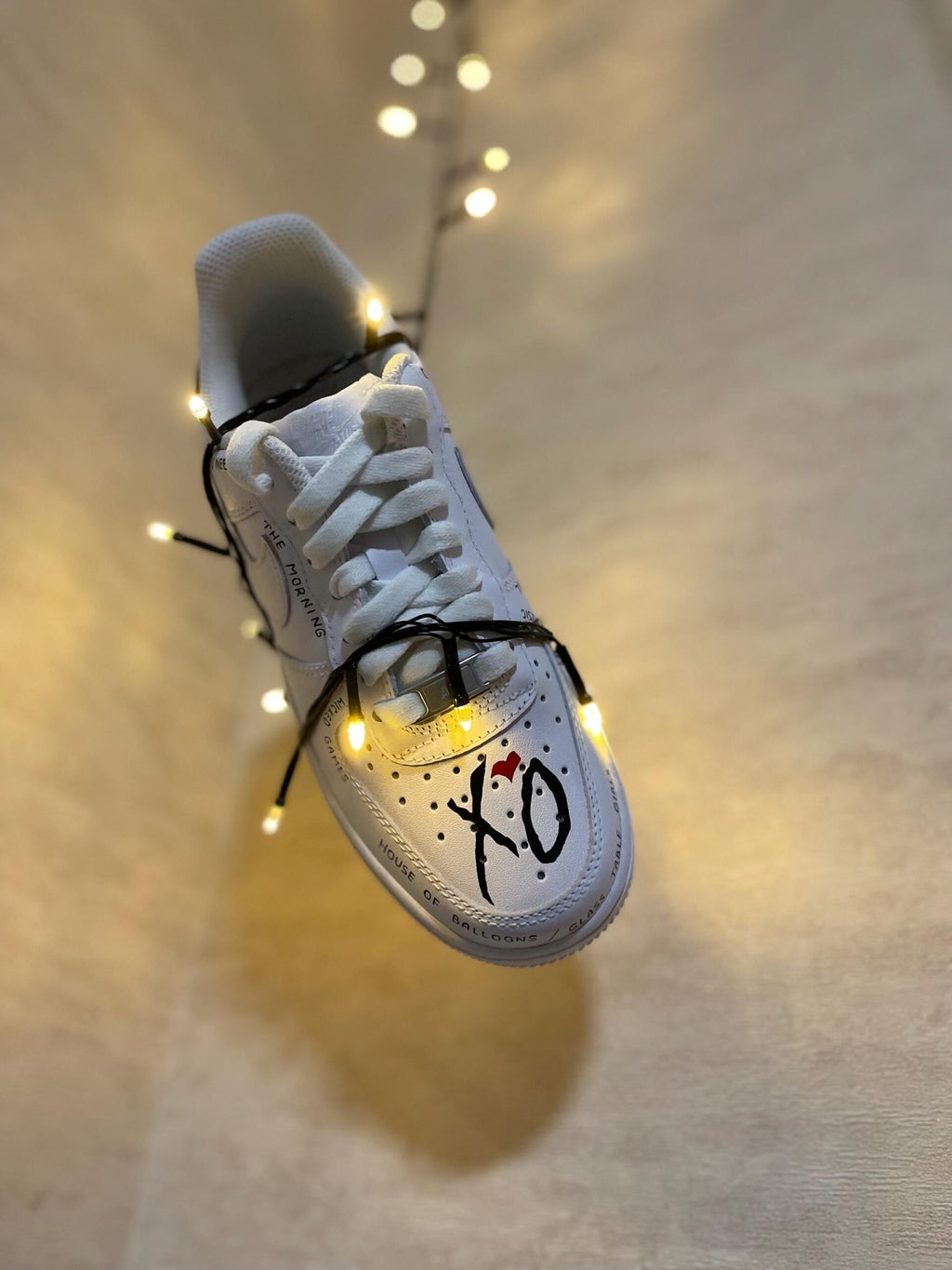 Custom Hand-Painted Air Force 1 Sneakers: The Weeknd Design