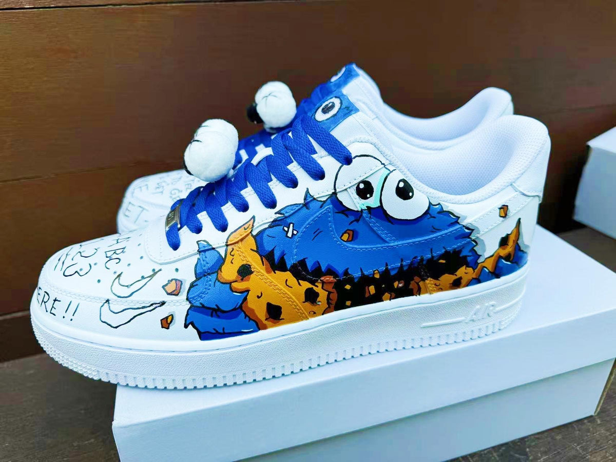 Hand-Painted Air Force 1 Sneakers: Custom Cartoon X mas AF1 cookie white personalized gift design wedding fashion trainers