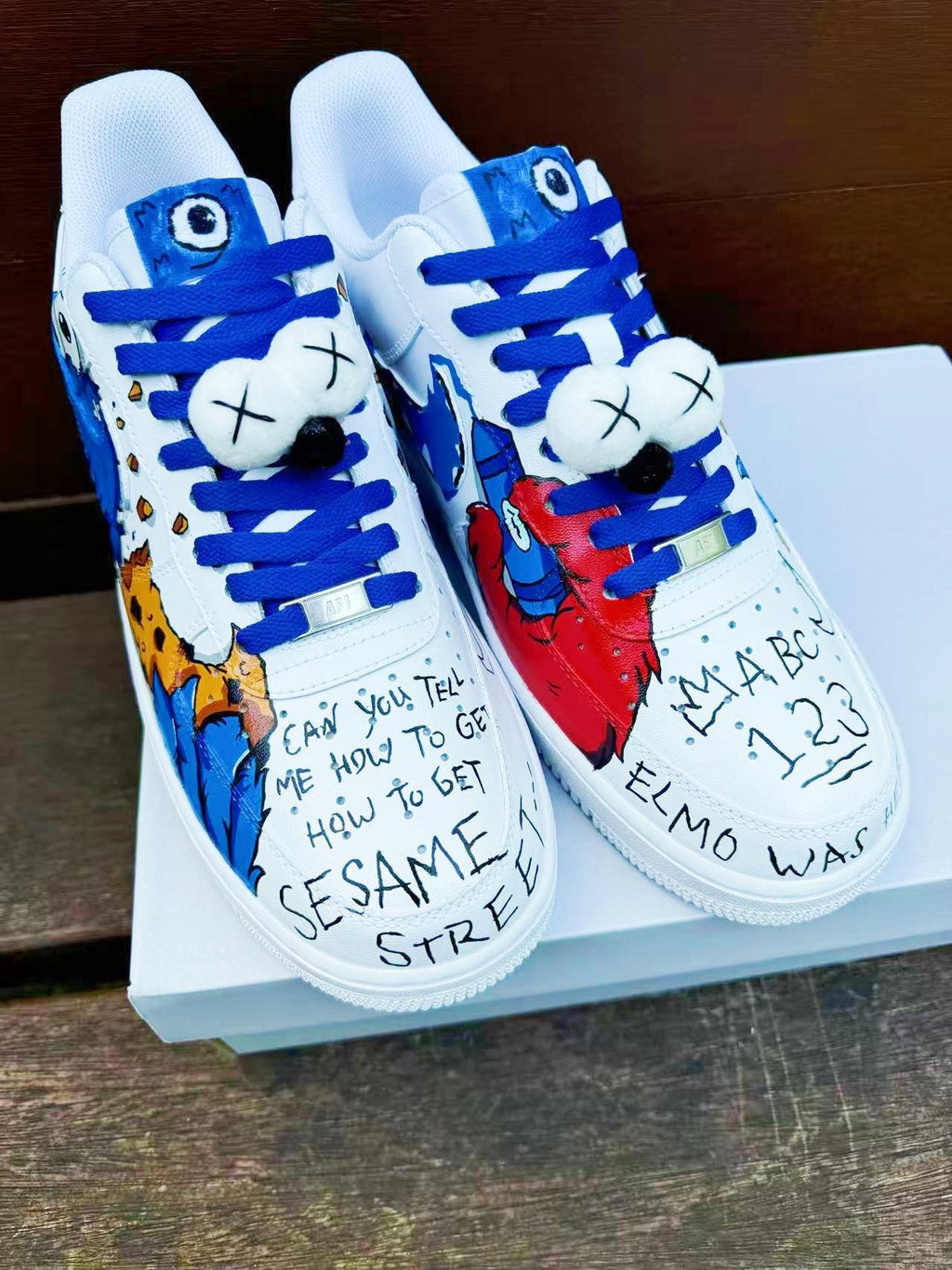 Hand-Painted Air Force 1 Sneakers: Custom Cartoon X mas AF1 cookie white personalized gift design wedding fashion trainers