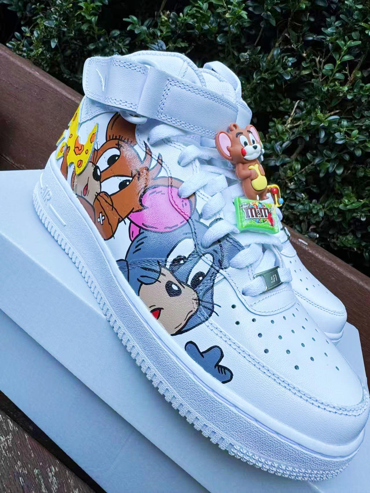 Hand Painted Tom & Jerry Air Force 1 Sneakers: Custom Cartoon Shoes
