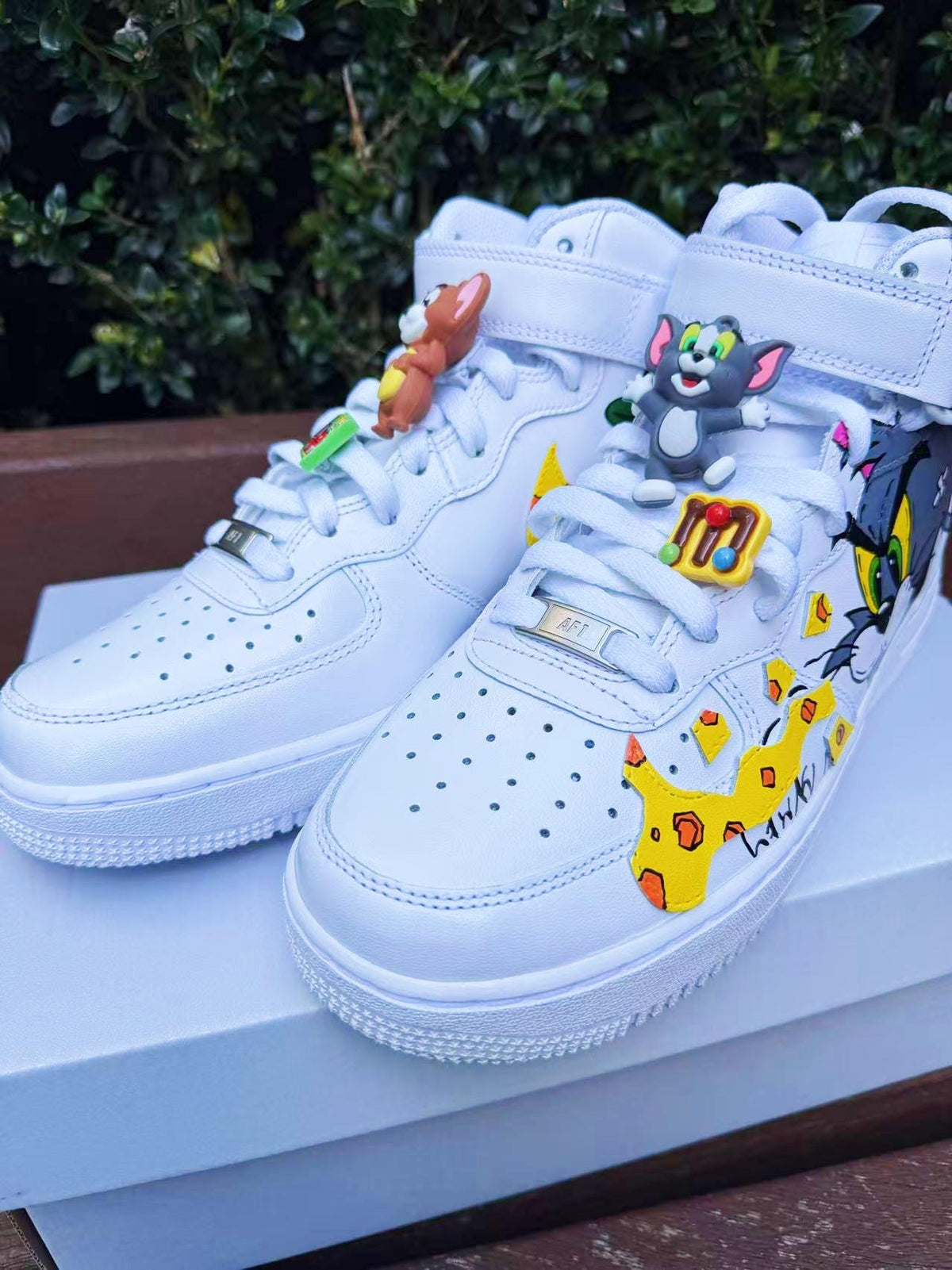 Hand Painted Tom & Jerry Air Force 1 Sneakers: Custom Cartoon Shoes
