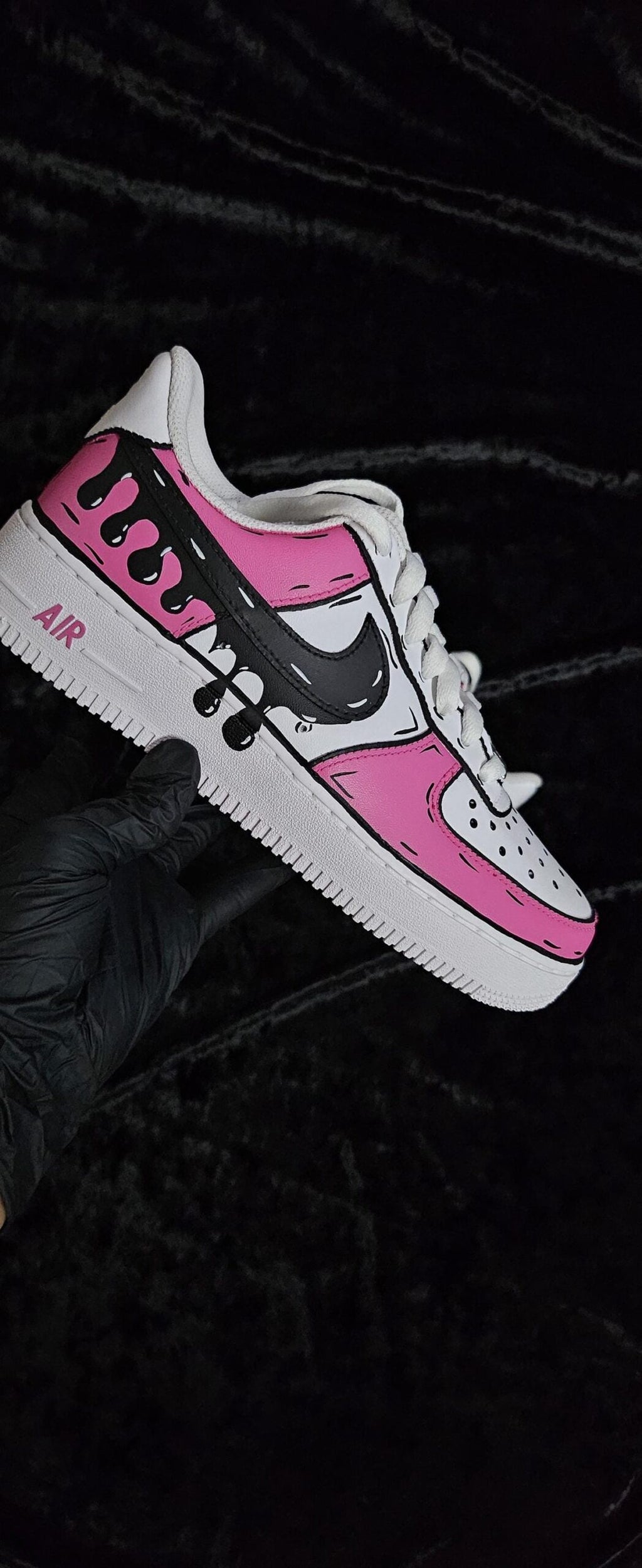 Custom Pink Cartoon Drip Air Force 1, Custom Drip Air Force 1, Custom Pink Air Force 1, Custom Cartoon Air Force 1, All Sizes Available